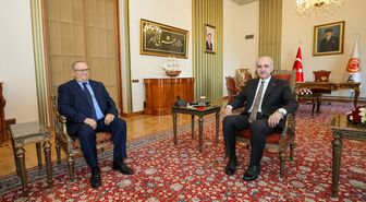 TBMM Başkanı Kurtulmuş, Cezayir'in Ankara Büyükelçisi Guennad'ı kabul etti