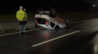 Tekirdağ'da takla atan otomobilin sürücüsü yaralandı