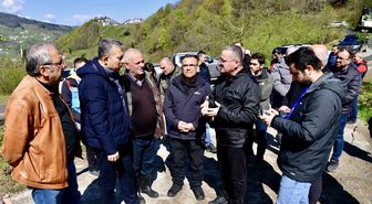 Trabzon Valisi Şahin, heyelan bölgesinde inceleme yaptı
