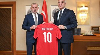 Bakan Ersoy, TFF Başkanı Hacıosmanolu'nu kabul etti