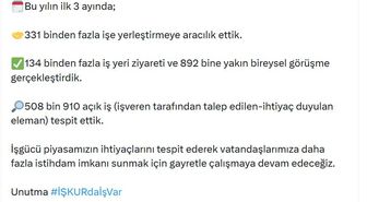 İş ve Sosyal Güvenlik Bakanı Işıkhan: 'Bu yılın ilk 3 ayında 331 binden fazla işe yerleştirmeye aracılık ettik'