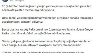 Cumhurbaşkanı Erdoğan: Ateşkesten memnuniyet duyuyoruz
