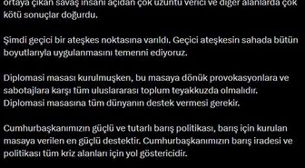 AK Parti Sözcüsü Çelik: Geçici ateşkesin sahada uygulanmasını temenni ediyoruz