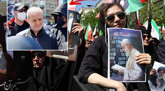 Ali Hamaney'in ölümünün 40. gününde İran halkı sokakta! Pezeşkiyan da törene katıldı