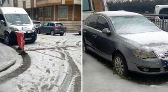 İstanbul'da dolu yağışı! Ortalık beyaza büründü