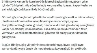 İçişleri Bakanı Çiftçi'den Göç İdaresi Başkanlığı mesajı