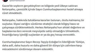 İletişim Başkanı Duran: Netanyahu, hakkında tutuklama kararları bulunan, dostu kalmamış bir suçludur