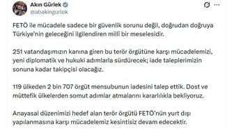 Adalet Bakanı Gürlek: 119 ülkeden 2 bin 707 FETÖ mensubunun iadesini talep ettik