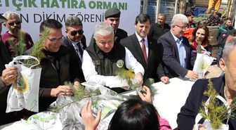 Aksaray'ın Mehmetçik Hatıra Ormanı'nda 2 bin 500 fidan toprakla buluşturuldu