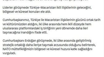 Cumhurbaşkanı Erdoğan, Macaristan'ın yeni başbakanı ile görüştü