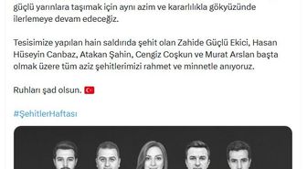 TUSAŞ'tan 'Şehitler Haftası' paylaşımı