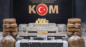 Uşak'ta çok sayıda kaçak makaron ve tütün ele geçirildi