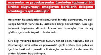 DMM: 'Vatandaşlarımızın resmi açıklamaları esas alması kritik önem arz etmektedir'
