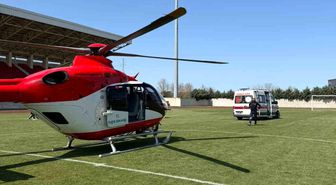 Gökyüzünden umut: Solunum sıkıntısı yaşayan bebek helikopterle taşındı