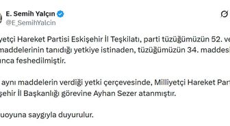 MHP'li Yalçın: Eskişehir İl Teşkilatı feshedildi
