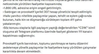 EGM: Halkı kin ve düşmanlığa sürükleyen 411 şüpheli yakalandı