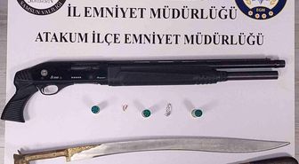 Atakum'da ruhsatsız silah ve kılıç ele geçirildi
