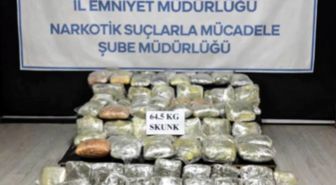 Hakkari'de 64,5 kilogram skunk ele geçirildi