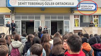 Saldırı yapılan okulun tabelası asıldı, ilk törende gözyaşları sel oldu