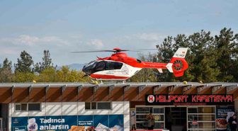 Baygın haldeki genç kızın yardımına ambulans helikopter yetişti