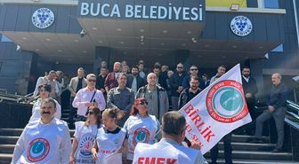 Buca Belediyesi'nde memurlar geriye dönük TİS haklarını alamadıkları için iş bıraktı