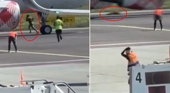 Havalimanında dehşet! Uçağın motoruna koşan adam feci şekilde can verdi