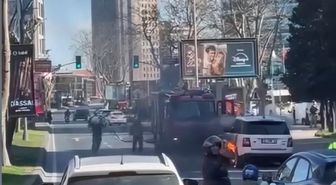 Şişli'de cipte çıkan yangın aracın lastiklerini alev alev yaktı