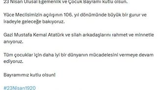 AK Parti'li Çelik: 23 Nisan Ulusal Egemenlik ve Çocuk Bayramı kutlu olsun