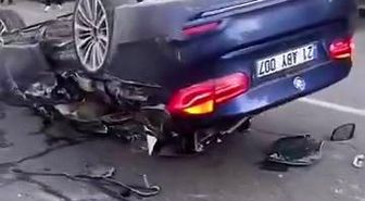 Diyarbakır'da zincirleme kaza: Bir araç takla attı, 2 kişi yaralandı