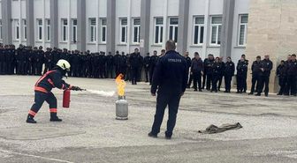 Bayburt POMEM'de yangın tatbikatı yapıldı