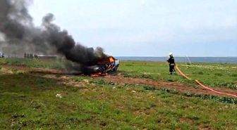 Gaz kaçağı bulunan otomobil alevlere teslim oldu