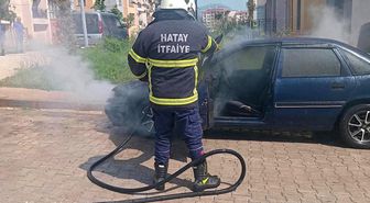 Hassa'da otomobil alevlere teslim oldu