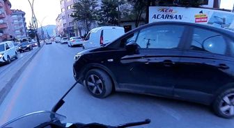 Trafik tartışmasında gerçeği kask kamerası ortaya çıkardı