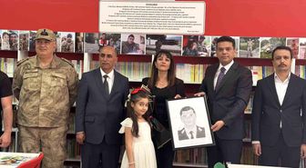 Silah arkadaşları Şehit Astsubay Mehmet Gündüz'ün adını kütüphanede yaşatıyor