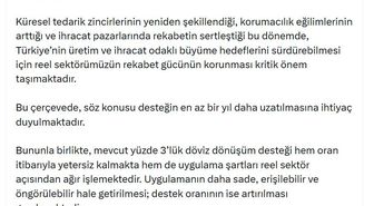 TOBB Başkanı Hisarcıklıoğlu: Döviz dönüşüm desteği en az bir yıl daha uzatılmalı