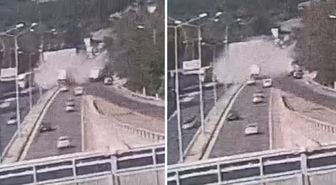 İzmir'de bir polis memurunun şehit olduğu, 2 kişinin hayatını kaybettiği kaza güvenlik kamerasında