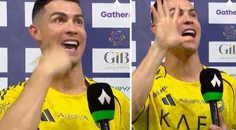 Ronaldo'dan geceye damga vuran el hareketi