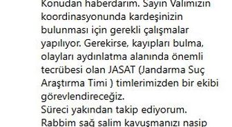 Bakan Çiftçi, kayıp Uğur'un ağabeyinin yardım çağrısına yanıt verdi