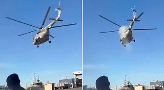 Meksika ordusuna ait helikopter, kalkıştan hemen sonra düştü