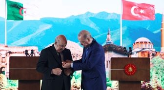 Cumhurbaşkanı Erdoğan, Cezayir Cumhurbaşkanı Tebbun'u resmi törenle karşıladı (3)