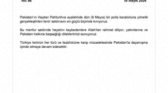 Dışişlerinden Pakistan'da meydana gelen terör saldırısına kınama