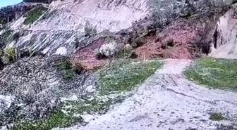 Tokat'ta heyelan güvenlik kamerasına yansıdı
