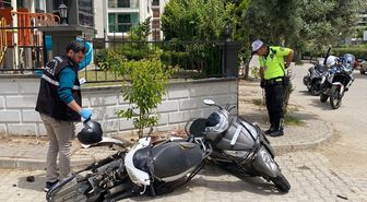 Aydın'da iki motosikletin çarpıştığı kaza güvenlik kamerasında