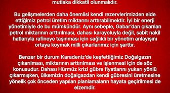 MHP'li Özdemir: 'Gabar'dan çıkarılan petrolün arttırılması ve sabit nakil hatlarıyla rafineye taşınması için sağlıklı bir yönetim anlayışını ortaya koymak milli çıkarlarımız için şarttır'