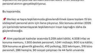 Bakan Gürlek: 15 bin sözleşmeli personel alımını gerçekleştiriyoruz