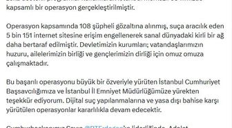 Adalet Bakanı Gürlek: Dijital suç yapılanmalarına karşı operasyonlar devam edecek