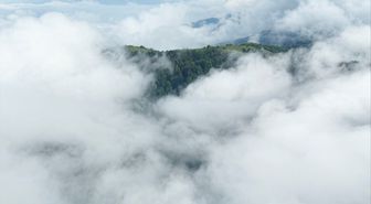 Samsun'da etkili olan sis dronla görüntülendi