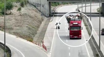 Otoyolda kuralları hiçe sayan sürücüler dron kamerasına yakalandı
