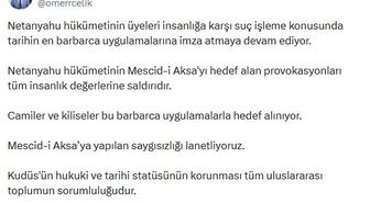 AK Parti'li Çelik: Mescid-i Aksa'ya yapılan saygısızlığı lanetliyoruz