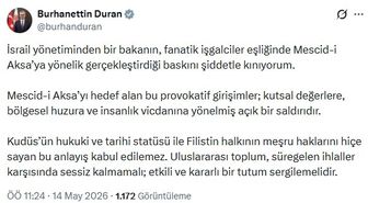 İletişim Başkanı Duran: Mescid-i Aksa'ya yönelik baskını kınıyorum